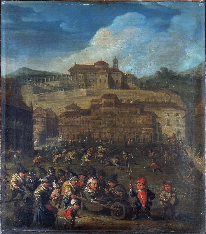  45-Lotta di nani in Piazza Tebaldo Brusato-Pinacoteca Brera-Milano 